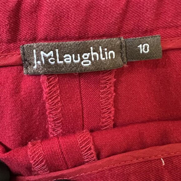 J.McLaughlin Womens 10 Red High Waist Side Zip Jean Pants Stretch Clean Girl - Picture 8 of 11
